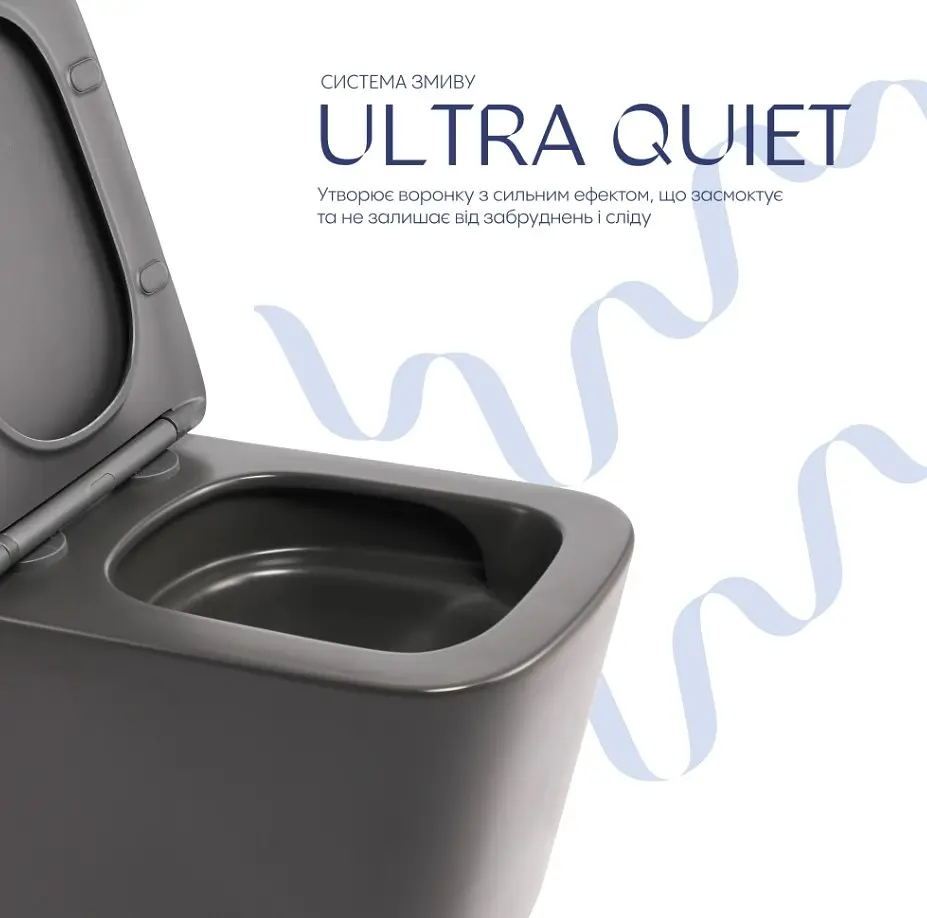 Унітаз підвісний Qtap Tern Ultra Quiet, з сидінням Slim Duroplast/ Soft-close/ Quick relase QT17332303ASAN - фото 4
