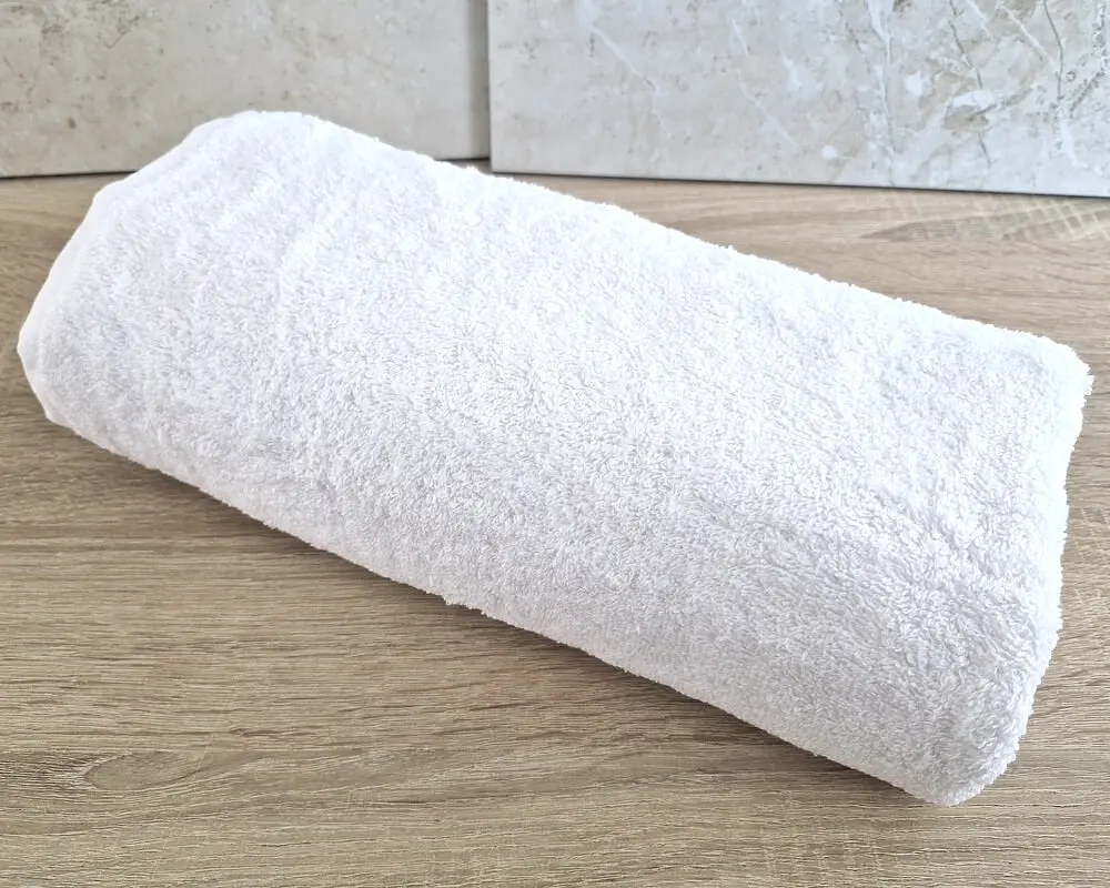 Рушник турецький махровий однотонний Gulcan 70х140 білий White щільність 480 г/м2 петля 16/1 - фото 4