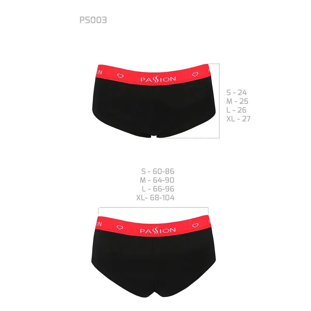 Трусики-шортики Passion PS003 PANTIES M, black - фото 6