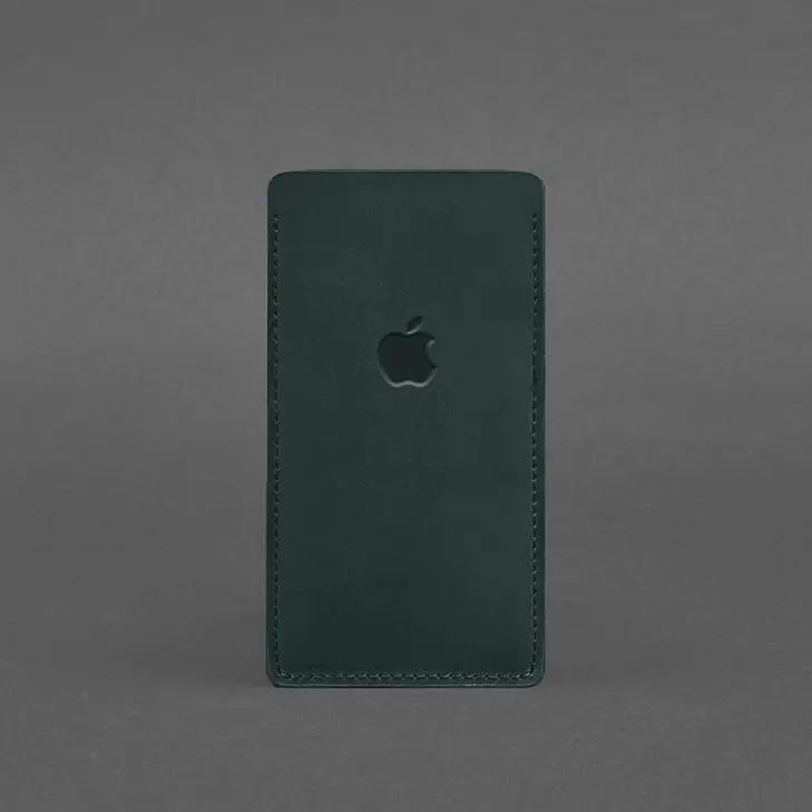 Кожаный чехол для iPhone 12 Зеленый Crazy Horse - фото 4