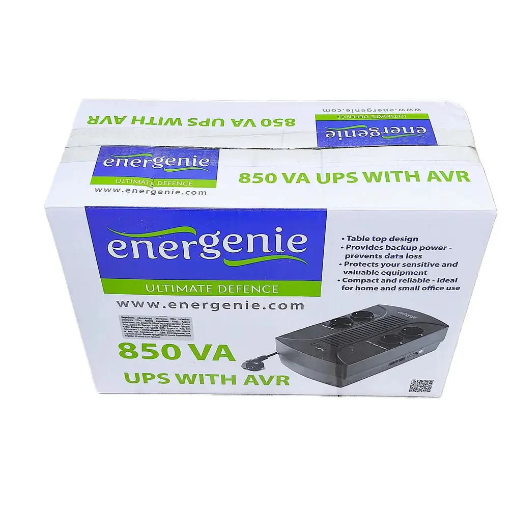 Джерело безперебійного живлення EnerGenie EG-UPS-002 850VA AVR, 8Ah, 4 євро розетки, USB, стабілізатор змінного струму - фото 6