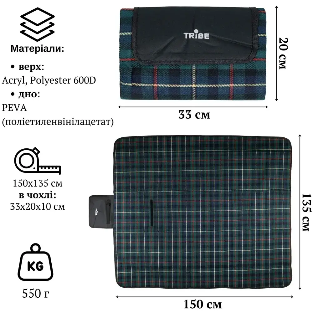 Килимок Tribe Picnic Mat multi-dark - фото 4