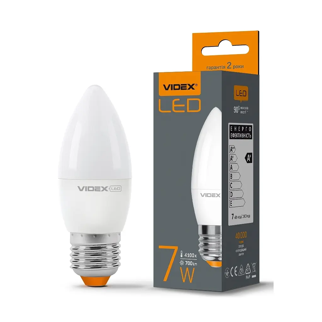 Лампочка Videx LED C37e 7W E27 4100K (VL-C37e-07274) - фото 3