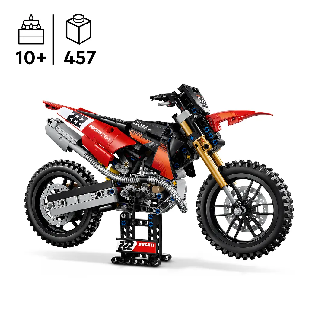 Конструктор LEGO Technic Мотоцикл Ducati Desmo450 MX Factory 457 ел. (42238) - фото 6