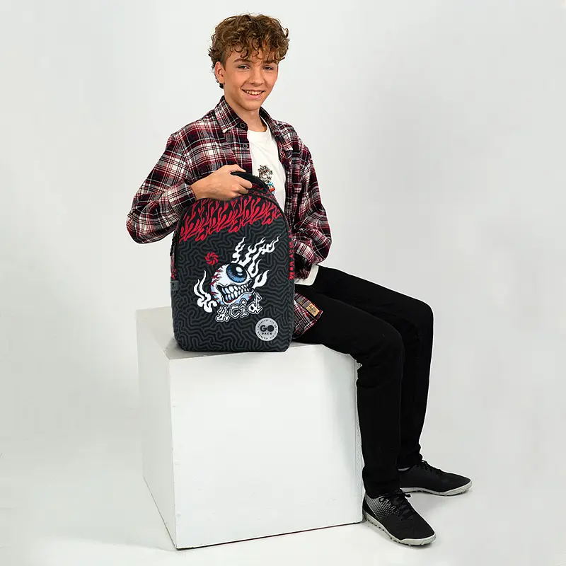 Рюкзак GoPack Teens 135M-4 Чорно-червоний (GO26-135M-4) - фото 16