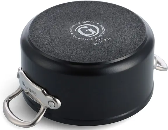 Каструля з кришкою GreenPan Barcelona Pro CC005334-001 24 см 4.9 л чорна - фото 3