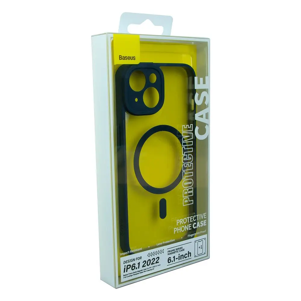 Чохол Baseus Frame Series Magnetic Case+Glass 0.22 mm Apple iPhone 14 ARJT020003 Blue - фото 2
