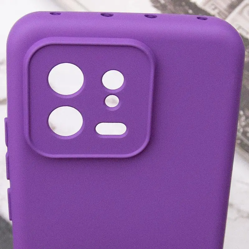 Чехол TPU GETMAN Liquid Silk Full Camera для Xiaomi 13 Фиолетовый / Purple - фото 7