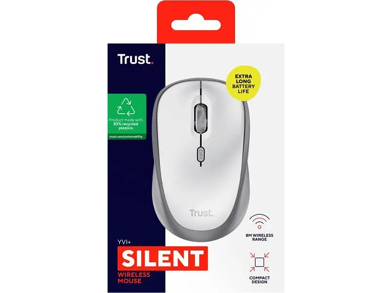 Миша Trust Yvi+ Silent White (25513) - фото 6
