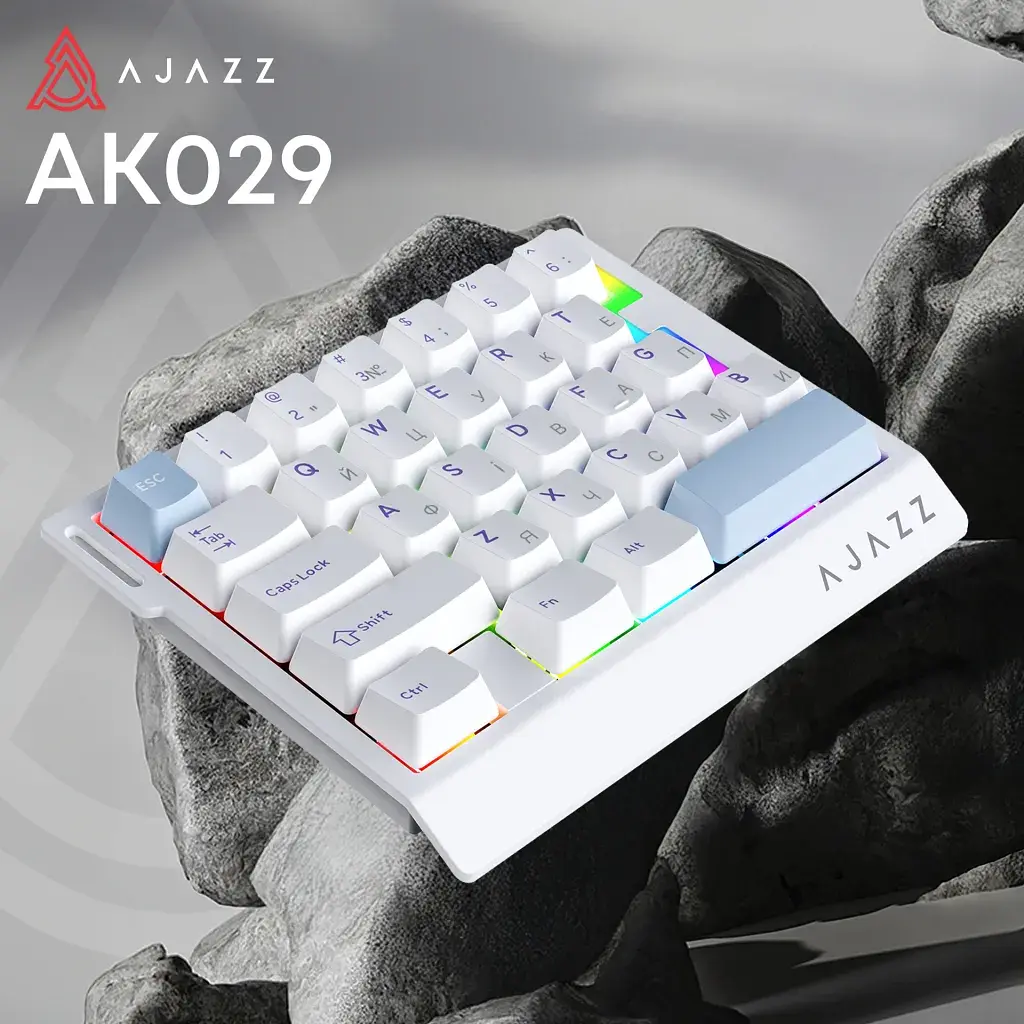 Клавіатура Ajazz AK029 Ice Island Magnetic Switch USB UA White/Blue (AK029-I-WB) - фото 6