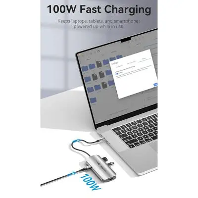 Концентратор Vention USB 3.1 Type-C to HDMI 4K60Hz/USB 3.0x3/PD 100W 5-in-1 (TQDHB) - фото 6