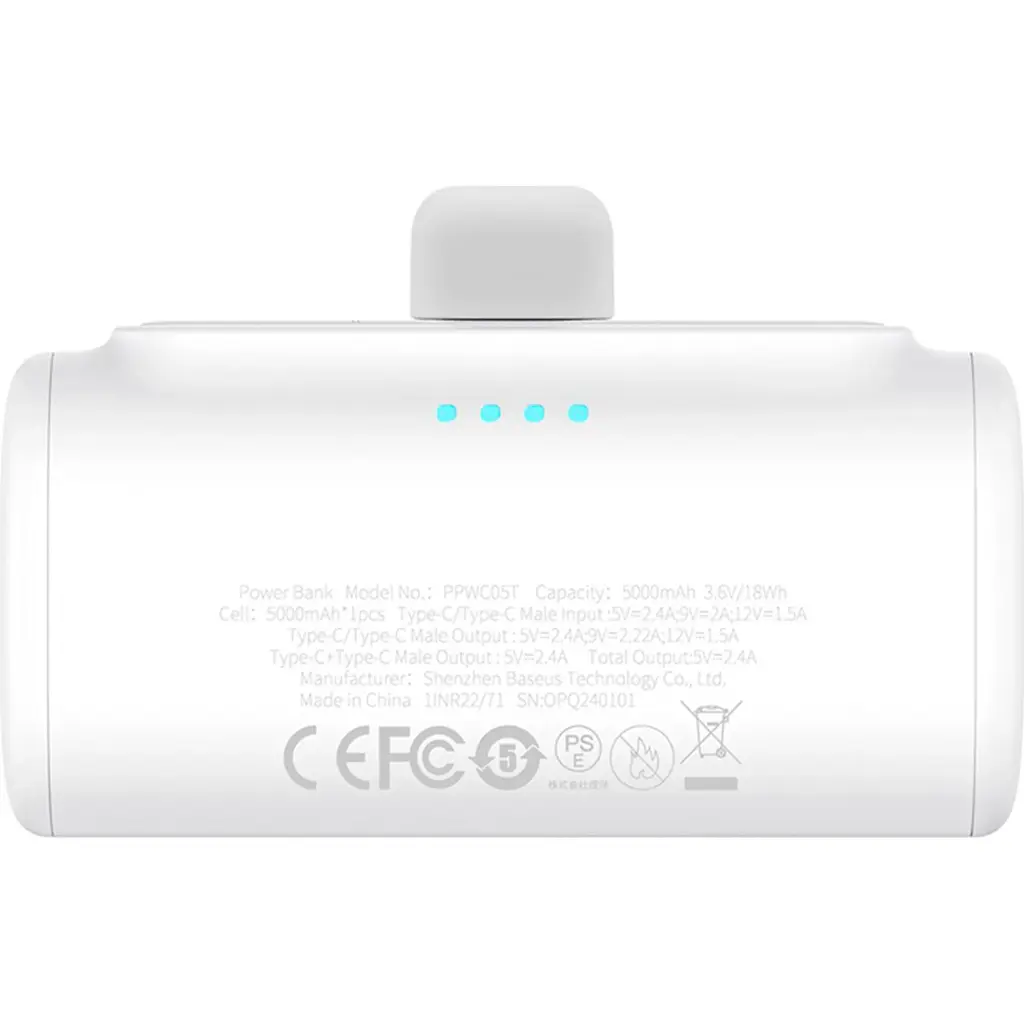Внешний аккумулятор Baseus Compact Type-C Edition 5000mAh 20W White (P10068306213-00) [132859] - фото 5