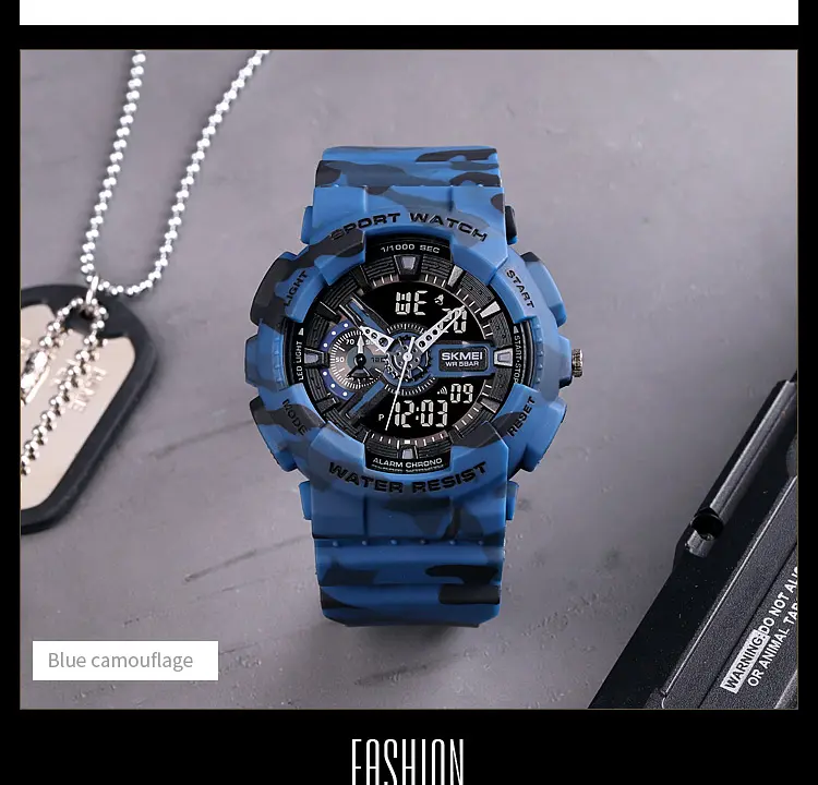 Наручний годинник чоловічий 1688CMBU Camo Blue Skmei acs0030625 - фото 3
