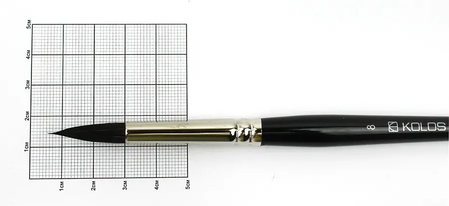 Кисть белка круглая Classic 3049R №8 короткая ручка Kolos - фото 2