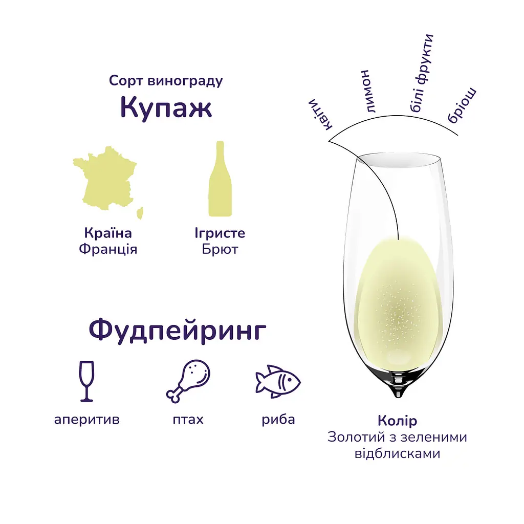 Вино ігристе Jules Larose Blanc de Blancs Brut, біле, брют, 11%, 0,75 л (687239) - фото 6