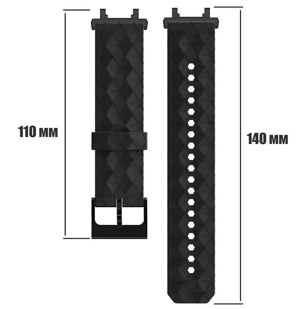 Ремінець Primolux Dimond силіконовий для годинника Xiaomi Amazfit T-Rex 2 (A2169 / A2170) - Black - фото 5