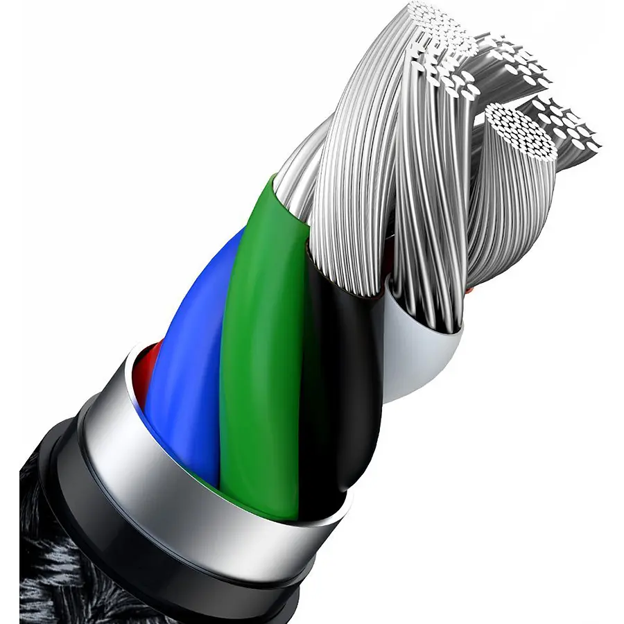 Кабель Baseus Cafule Metal USB-C to Lightning PD 20W 2m Black (CATLJK-B01) [71405] - фото 3