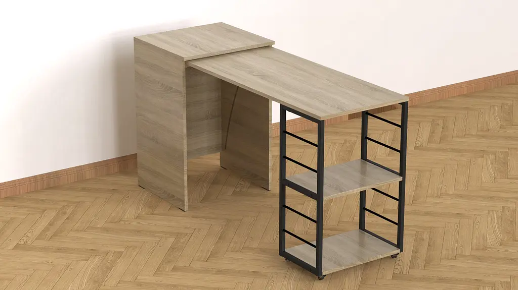 Стіл-тумба трансформер Смарт 2/1 Ferrum-decor 750x1450x500 Чорний метал ДСП Дуб Сонома 16 мм (FRD-105098) - фото 9