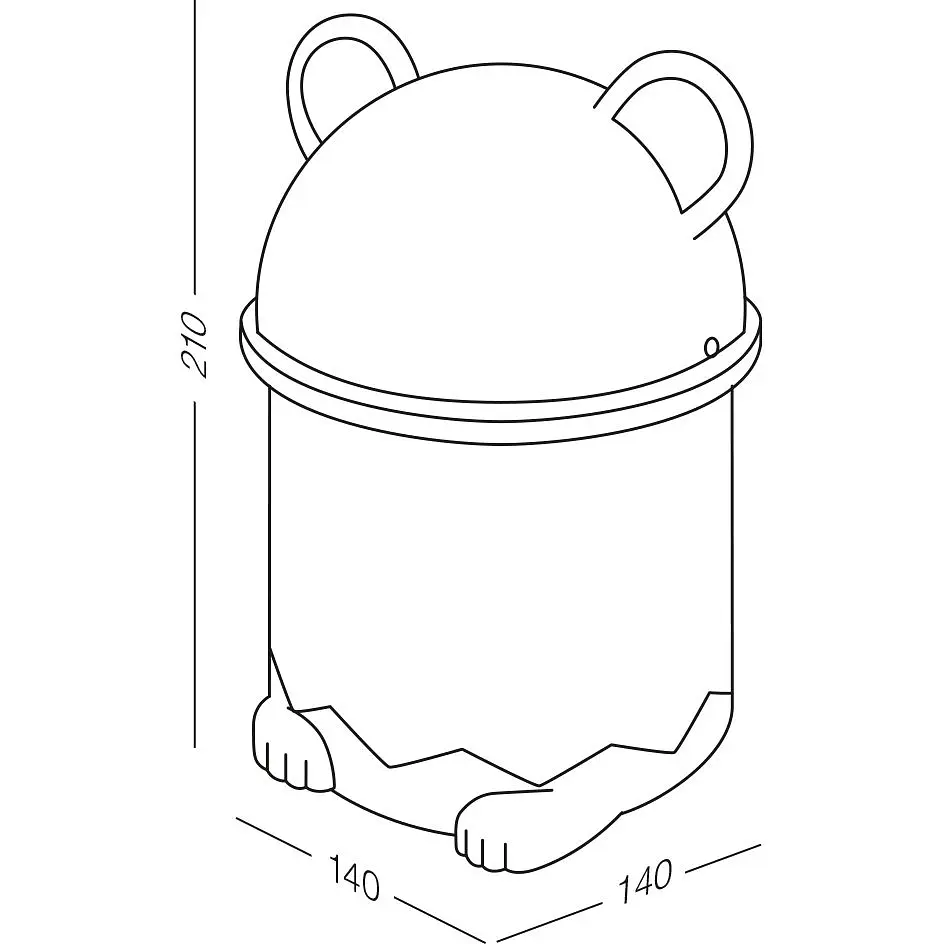 Відро для сміття MBM My Home настільне з кришкою 1.2 л біле (BIN-07 1,2L WHITE) - фото 3