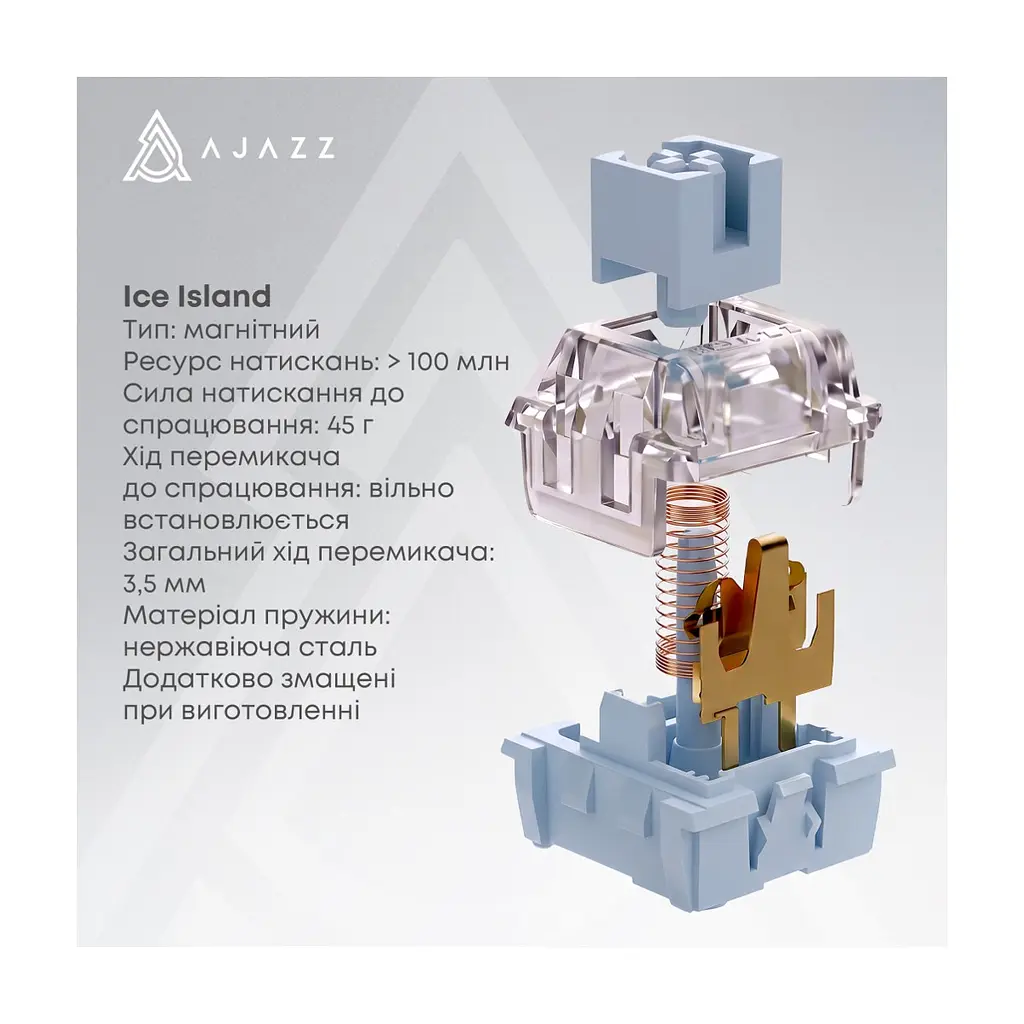 Клавіатура Ajazz AK680 V2 Ice Island Magnetic Switch USB UA White (AK680-V2-I-S-W) - фото 10
