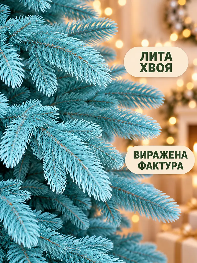 Лита штучна ялинка YaLINKA PB18 Смерека 180 см на металевій підставці, блакитна (49676450) - фото 4