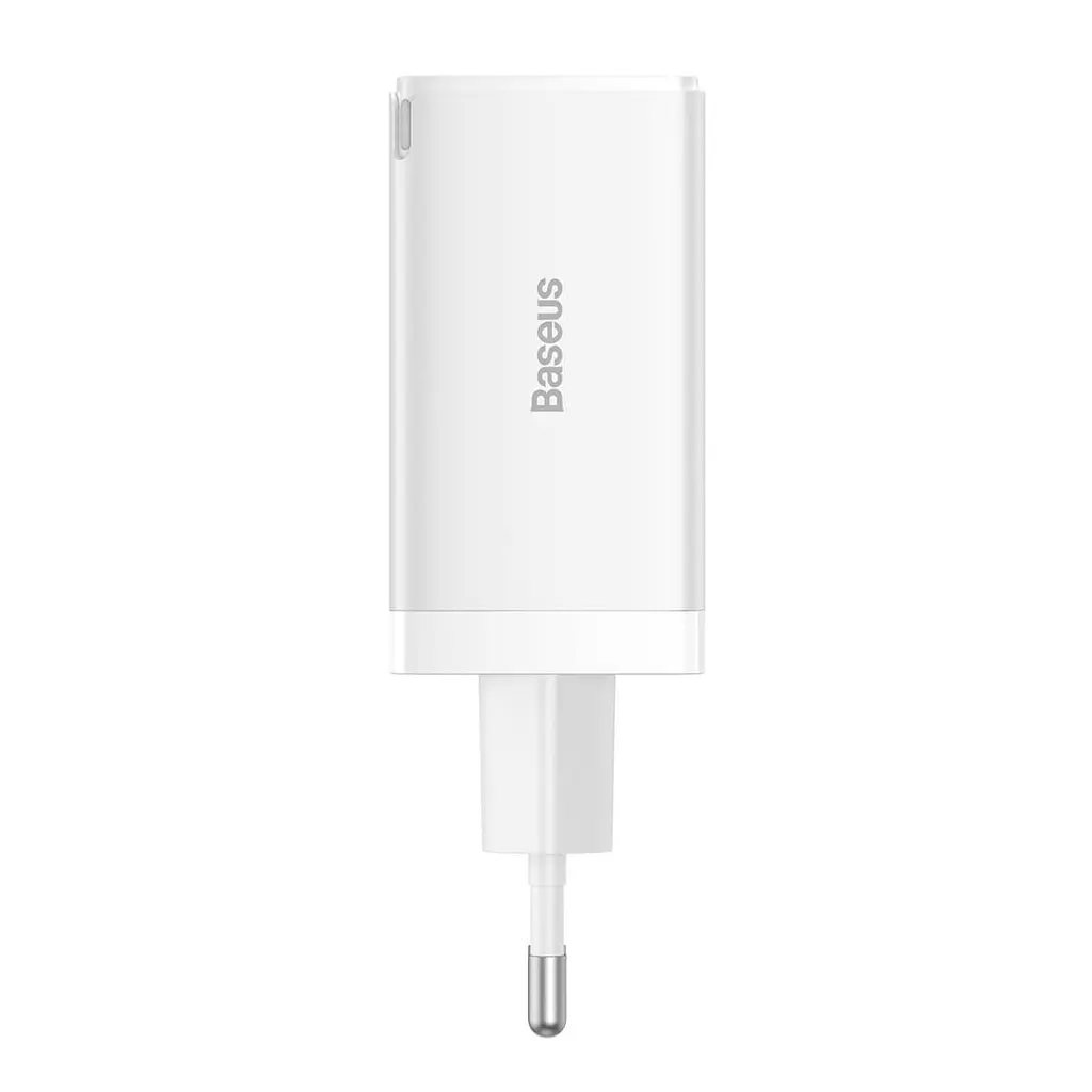 Зарядний пристрій Baseus 2xUSB-C 65 Вт + 1xUSB GaN + кабель USB-C — USB-C 100 Вт 1.0 м білий (CCGP120202) - фото 6