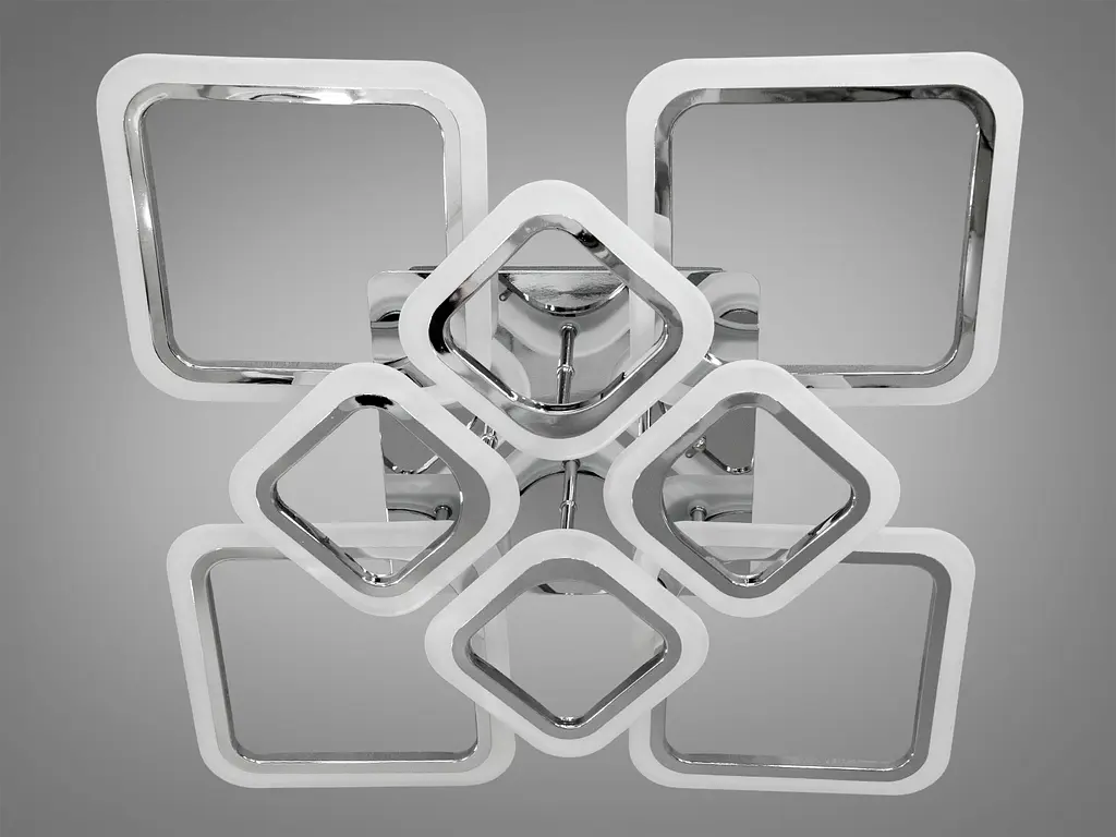 Стильная светодиодная люстра на пульте с димером, 105W, хром - фото 4