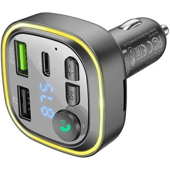 FM-трансмітер і ресивер для авто Borofone BC48 Broad з підтримкою QC3.0 Bluetooth 5.0 потужність 18W Black - фото 4