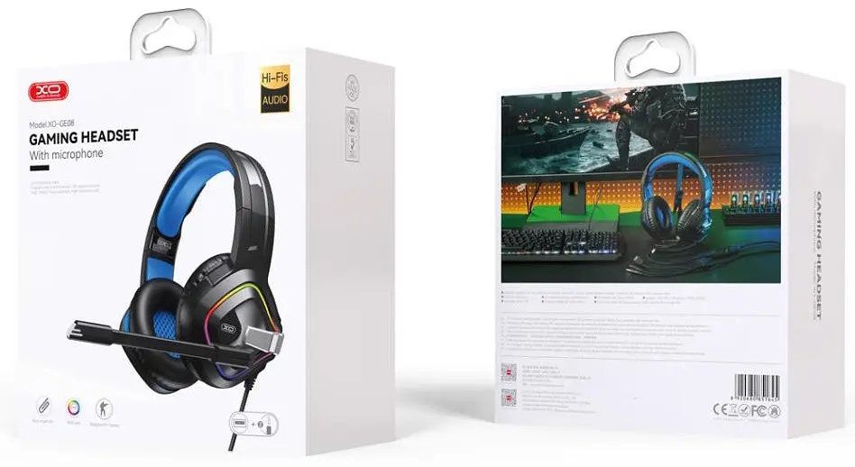 Провідні навушники XO GE08 Gaming Wired Headphones Чорний - фото 3