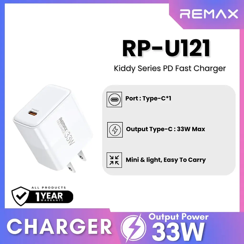 Зарядний пристрій Remax RP-U121 Kiddy Series 1Type-C 33W White - фото 2