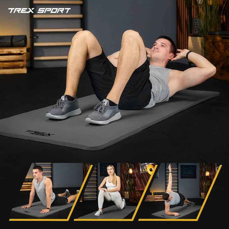Коврик для йоги Trex Sport TX-029NGM NBR 2см 190х80 сірий - фото 5