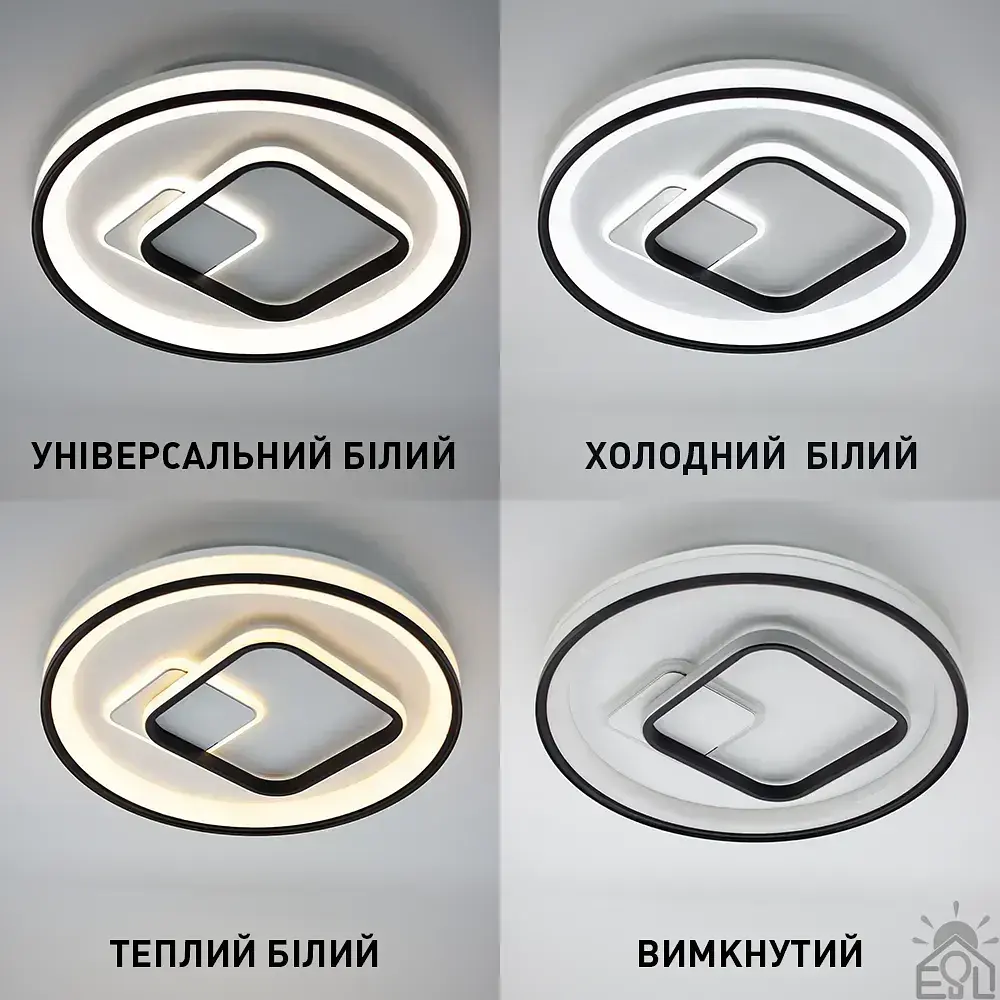 Люстра керована світлодіодна LORA H 80 Вт 480x65 мм Чорна ESLLSE - фото 4