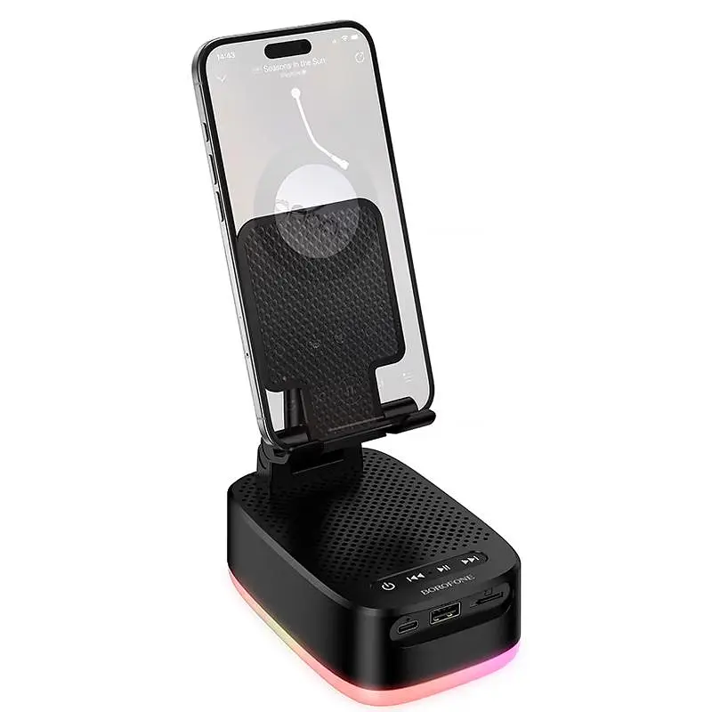 Bluetooth Колонка Borofone BR200 Marea + Power Bank 1500mAh + тримач Black - фото 2