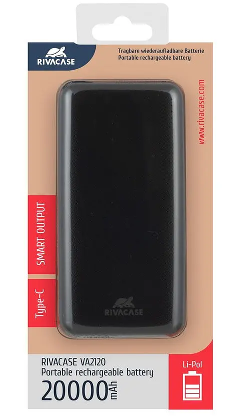 Внешний аккумулятор Rivacase 20000 mAh 2 USB Type-C - фото 3