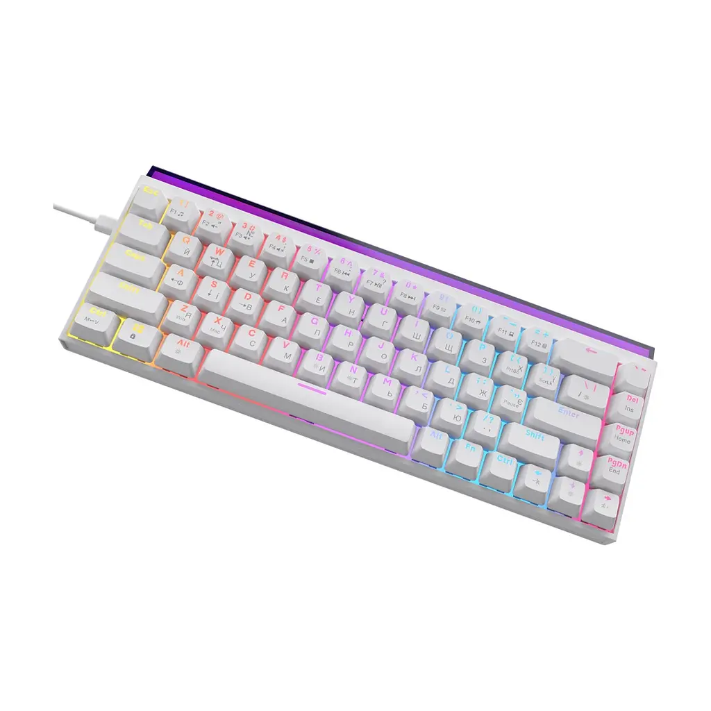 Клавіатура Ajazz NK68 Red Switch USB UA White (NK68-R-W) - фото 5
