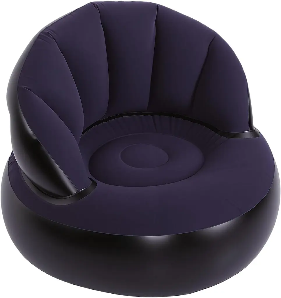Надувне крісло AIR SOFA / Надувне велюрове крісло 80х80х67 см Темно-синій - фото 5