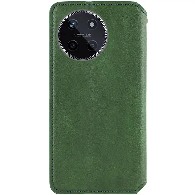 Шкіряний чохол-книжка GETMAN Cubic (PU) для Realme 11 4G Зелений - фото 2
