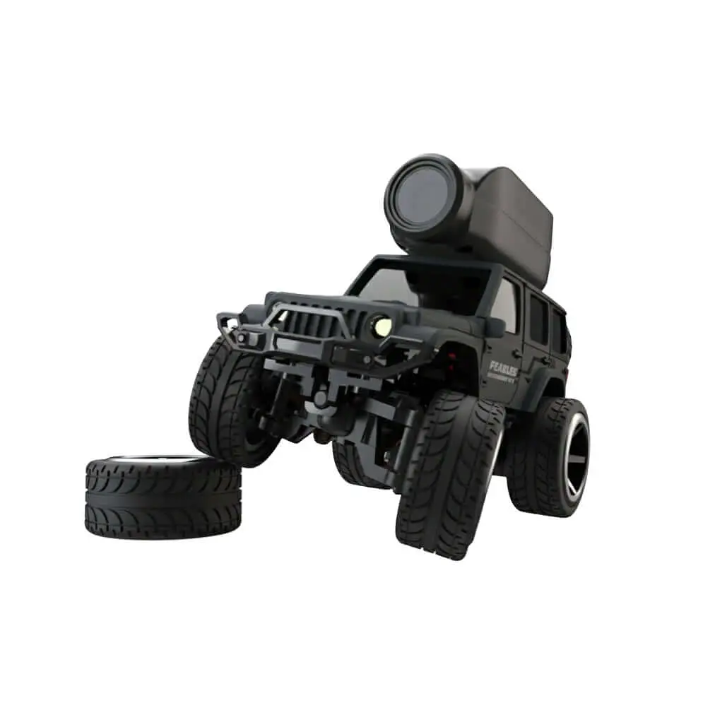 Міні FPV машинка на радіокеруванні KFPLAN KF32 1:64 4WD з Wi-Fi камерою (Чорний) - фото 4