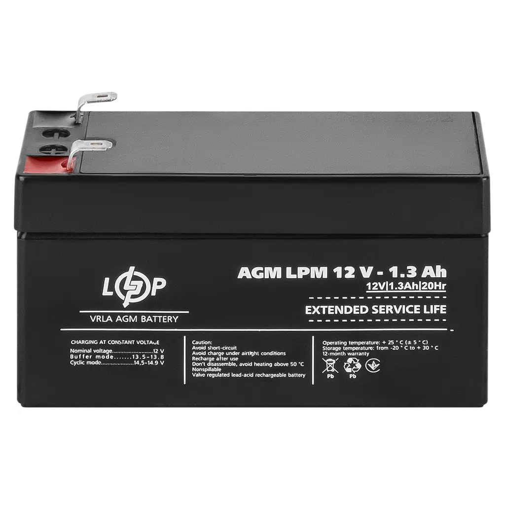 Акумулятор AGM LPM 12V - 1.3 Ah - фото 2
