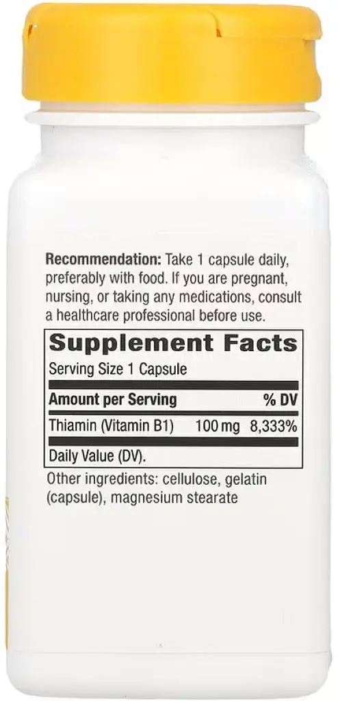 Вітамін B1 Nature's Way Vitamin B-1 100 mg, 100 капсул для загального здоров'я організму - фото 2