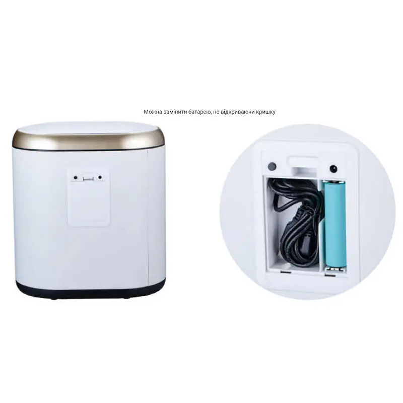 Відро для сміття сенсорне овальне Mixxus Premium Topper-TC0112 12л white MI7082, Білий - фото 7