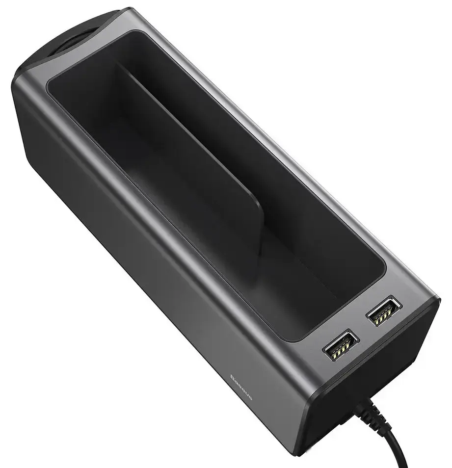 Автомобильный органайзер Baseus Deluxe Metal Armrest Console Organized CRCWH-A01 2 USB 5V/2A Черный - фото 2