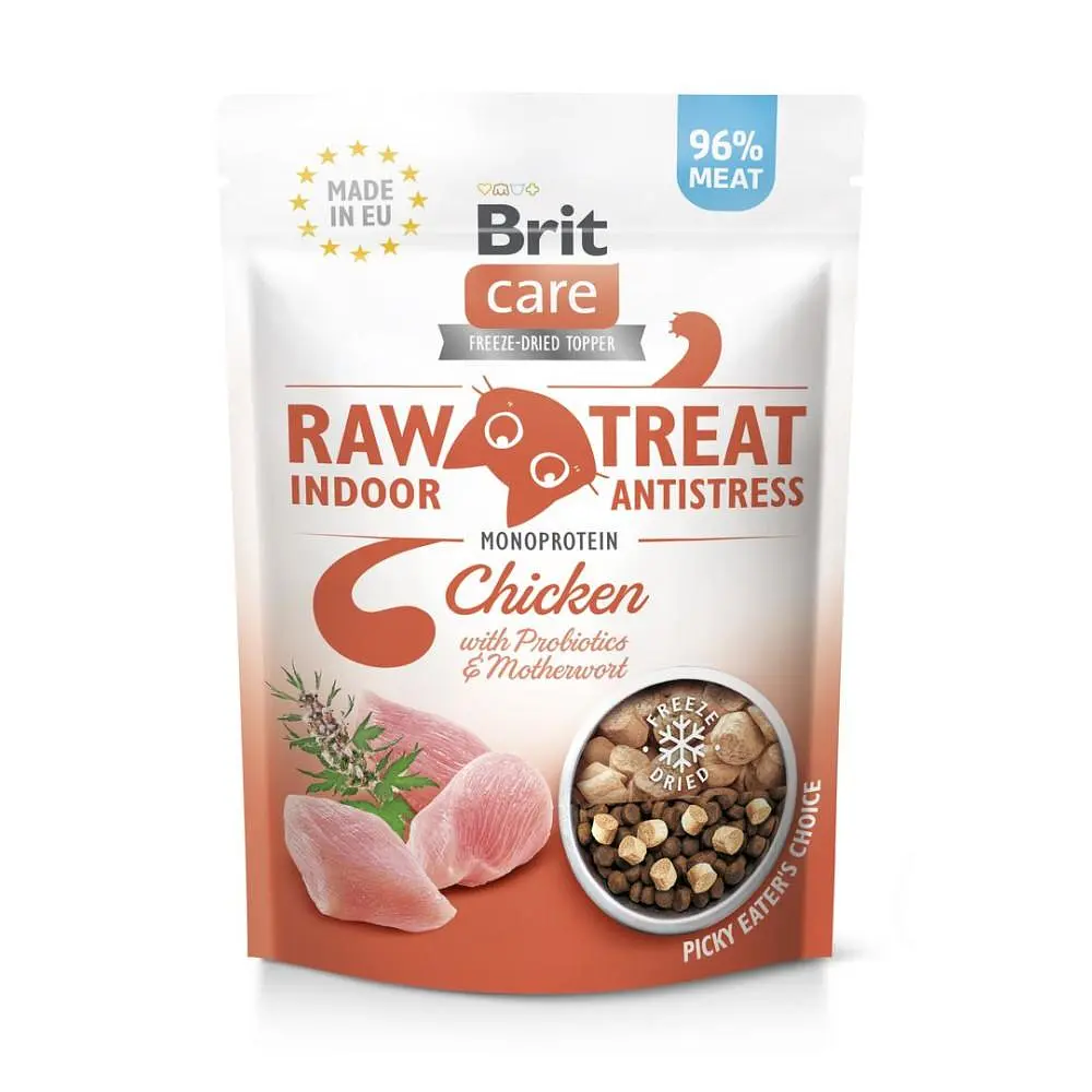 ласощі для кішок Brit Raw Treat Indoor & Antistress Freeze-dried з куркою, 40 г - фото 8