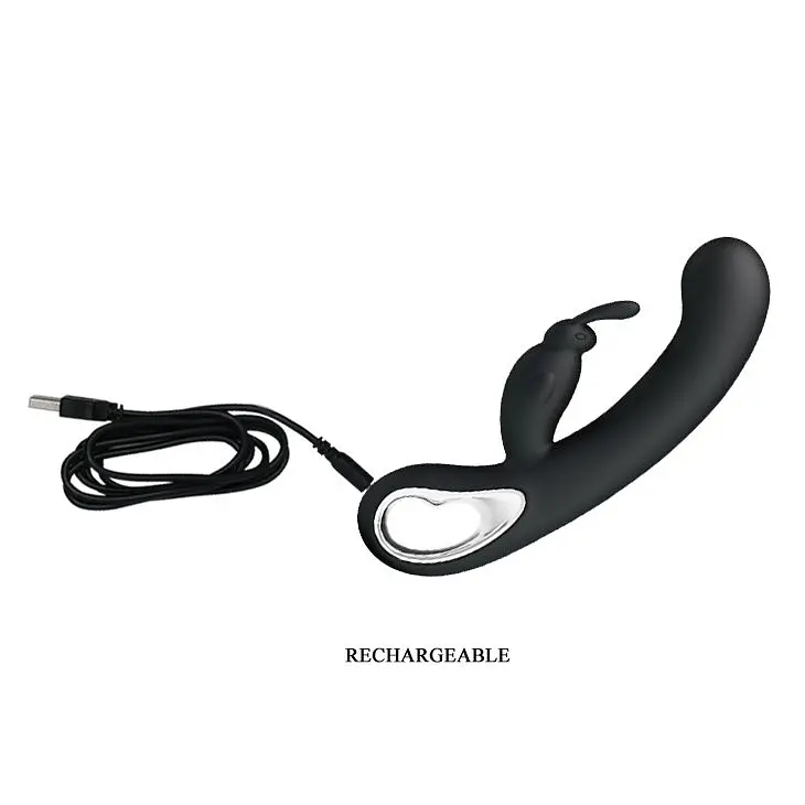 Вібратор-кролик Pretty Love Webb Vibrator Black Силіконовий, 21х3.5 см чорний - фото 3