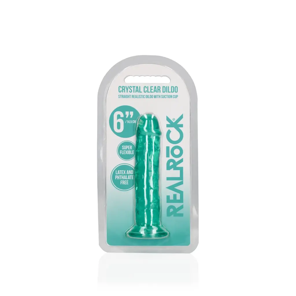 Фаллоимитатор RealRock Crystal Clear Realistic Dildo 6'' 14.5 см зеленый - фото 2