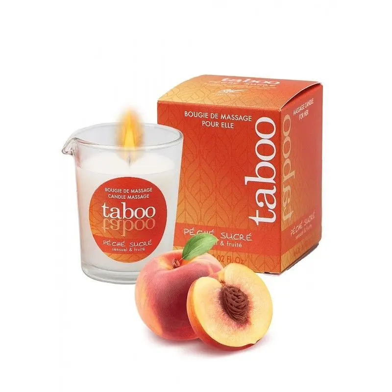 Масажна свічка Ruf Taboo Peche Sucre для жінок з ароматом нектарина, 60 г
