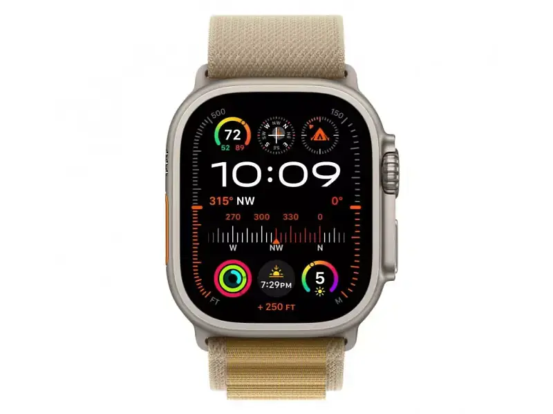 Ремінець Apple Alpine Loop Tan - Natural Titanium Finish для Watch 44/45/46/49mm - Large (MXN33) - фото 2