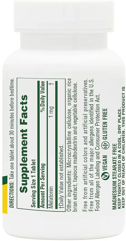 Натуральная добавка Natures Plus Fast Acting Melatonin 1 mg, 90 таблеток - фото 2