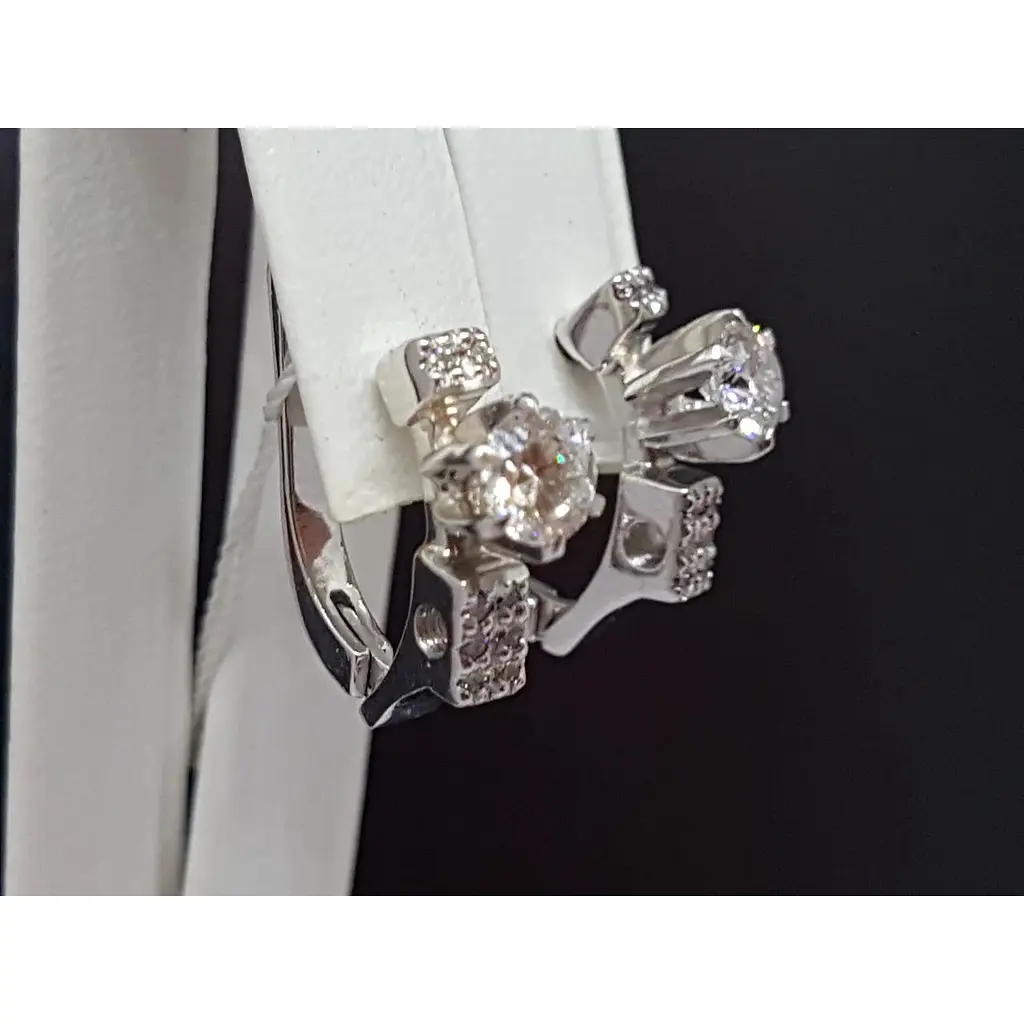 Золоті сережки Геліос з діамантами. Артикул 203184 - фото 3