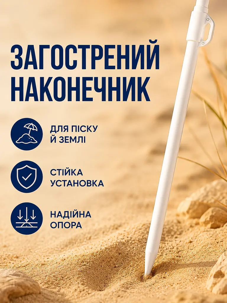 Пляжна парасолька ромашка 2 м синя з зеленим від сонця з Anti-UV покриттям і чохлом (49676216) - фото 5